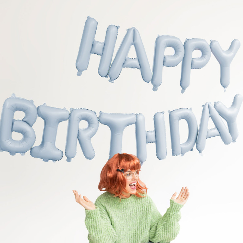 Ballon Happy Birthday Bleu Ciel - Ballon Anniversaire - Dragées Anahita Ballon Happy Birthday Bleu Ciel - Ballon Anniversaire - Dragées Anahita