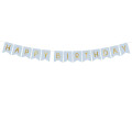 Bannière Happy Birthday Bleu et Or