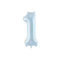 Ballon Chiffre Bleu Ciel en Aluminium 72 cm