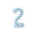 Ballon Chiffre Bleu Ciel en Aluminium 72 cm