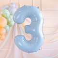 Ballon chiffre bleu ciel en aluminium 72 cm Ballon chiffre bleu ciel en aluminium 72 cm