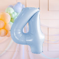 Ballon Chiffre Bleu Ciel en Aluminium 72 cm