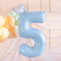Ballon Chiffre Bleu Ciel en Aluminium 72 cm