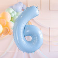 Ballon Chiffre Bleu Ciel en Aluminium 72 cm