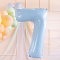 Ballon Chiffre Bleu Ciel en Aluminium 72 cm