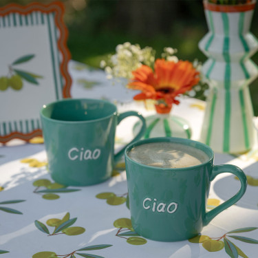 Mug Ciao Vert Porcelaine
