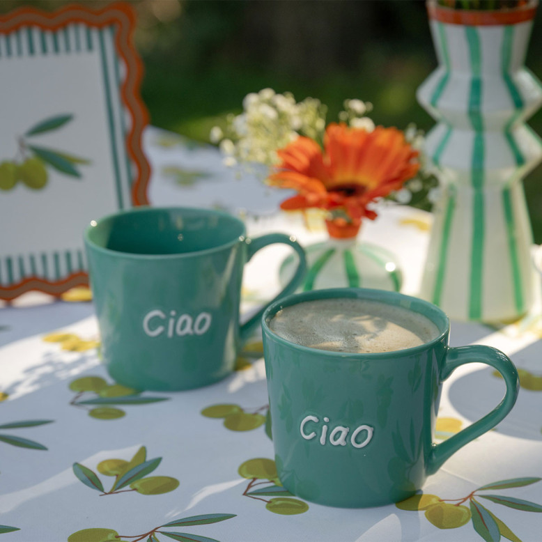 Mug Ciao Vert Porcelaine