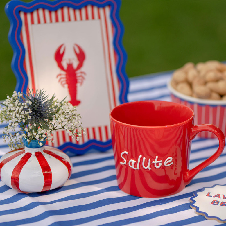 Mug Salute Rouge Porcelaine Mug Salute Rouge Porcelaine