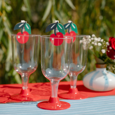 Lot de 6 Marque-Place Cerise - Mariage Dolce Vita - Dragées Anahita