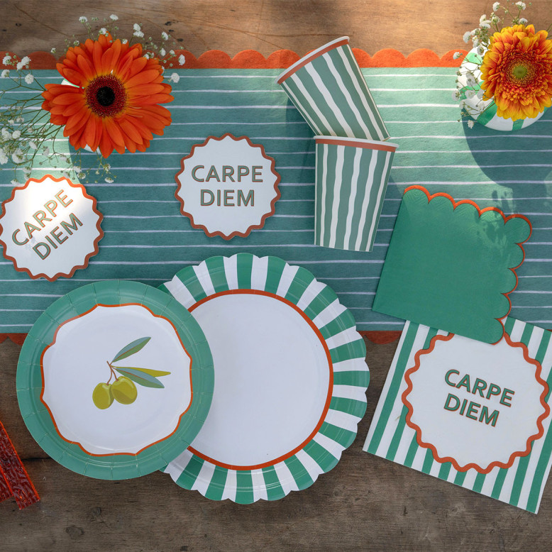 6 Assiettes Dolce Vita Vert & Orange 6 Assiettes Dolce Vita Vert & Orange