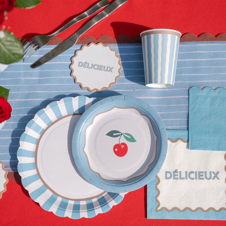 6 Petites Assiettes en carton Dolce Vita - Lot de 6 - Dragées Anahita