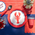 assiette en carton dolce vita motif homard pour buffet dessert et décoration de table estivale assiette en carton dolce vita motif homard pour buffet dessert et décoration de table estivale