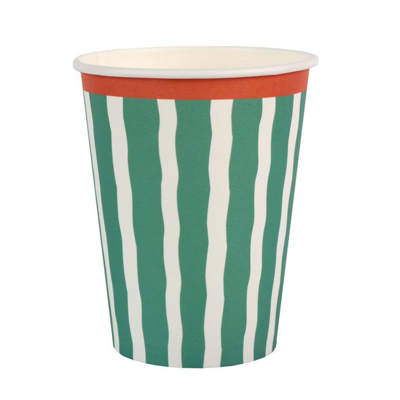 6 Gobelets Dolce Vita Vert Rayé - Déco dolce Vita - Dragées Anahita 6 Gobelets Dolce Vita Vert Rayé - Déco dolce Vita - Dragées Anahita
