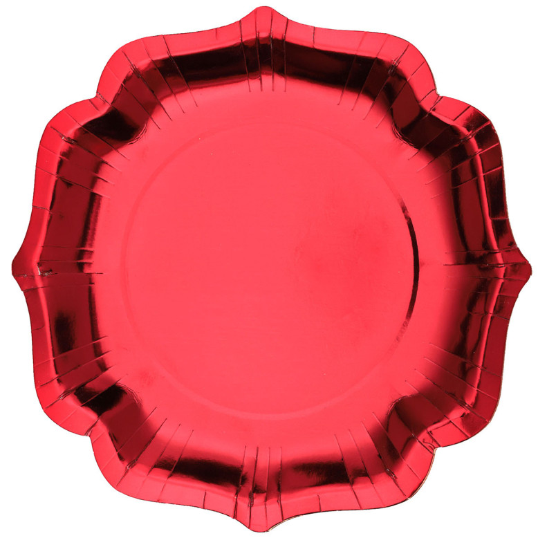 10 Sous-assiette Festonnée Rouge - Déco de Noël - Dragées Anahita 10 Sous-assiette Festonnée Rouge - Déco de Noël - Dragées Anahita