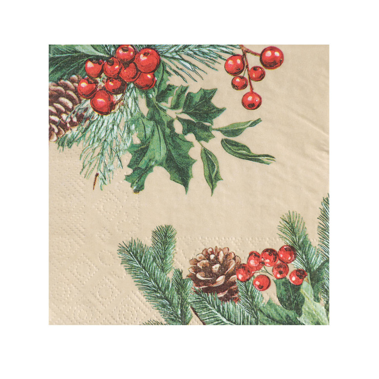 20 Petites Serviettes Noël Boisé - Serviettes Noël - Dragées Anahita 20 Petites Serviettes Noël Boisé - Serviettes Noël - Dragées Anahita