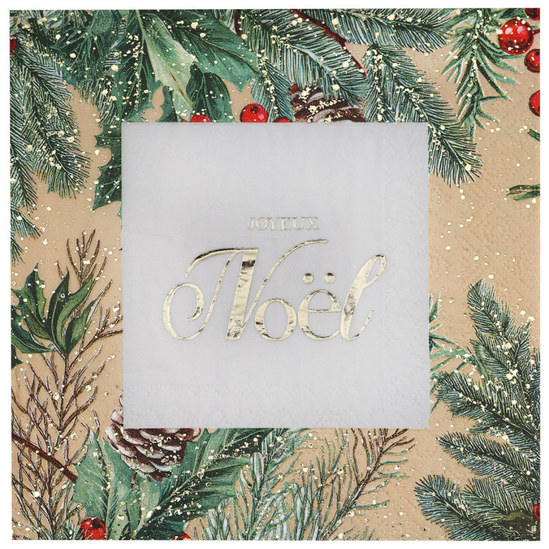 10 Serviettes Noël Boisé 10 Serviettes Noël Boisé