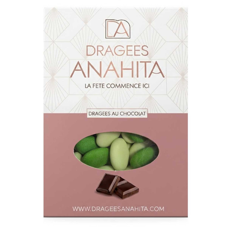 Dragées chocolat mix de couleur verte - Dragées Anahita Dragées chocolat mix de couleur verte - Dragées Anahita