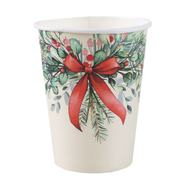 10 Gobelets Carton Noël Tradition - Vaisselle Noël - Dragées Anahita