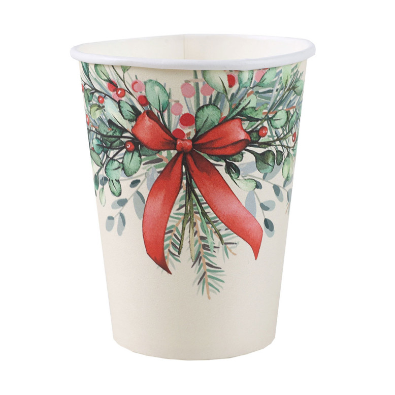 10 Gobelets Carton Noël Tradition - Vaisselle Noël - Dragées Anahita 10 Gobelets Carton Noël Tradition - Vaisselle Noël - Dragées Anahita