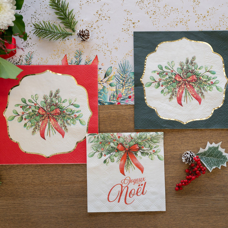 20 Petites Serviettes Papier Noël Tradition - Noël - Dragées Anahita 20 Petites Serviettes Papier Noël Tradition - Noël - Dragées Anahita