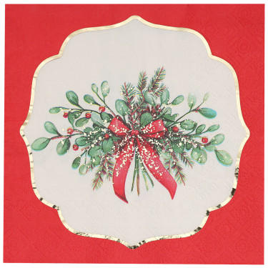10 Serviettes Rouges Noël Tradition - Table de Noël - Dragées Anahita 10 Serviettes Rouges Noël Tradition - Table de Noël - Dragées Anahita