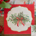 10 Serviettes rouges Noël Tradition