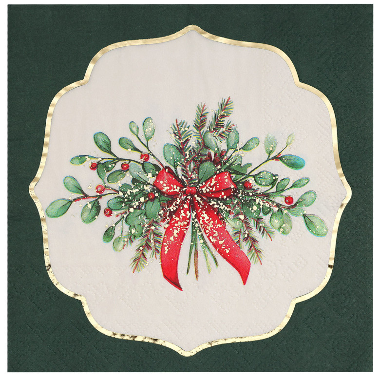 10 Serviettes Vertes Noël Tradition - Table de Noël - Dragées Anahita 10 Serviettes Vertes Noël Tradition - Table de Noël - Dragées Anahita
