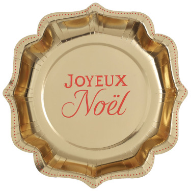 10 Assiettes en carton Joyeux Noël