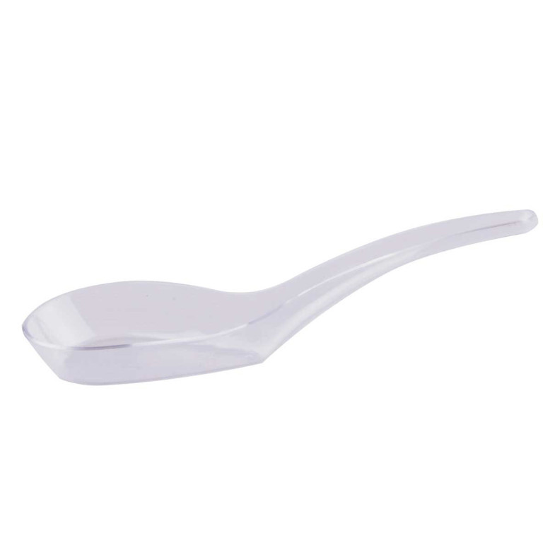 Cuillère chinoise transparente réutilisable pour mise en bouche