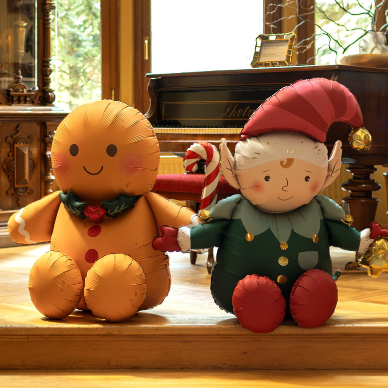 Ballon Bonhomme Pain d’épices Noël - Déco de Noël - Dragées Anahita Ballon Bonhomme Pain d’épices Noël - Déco de Noël - Dragées Anahita