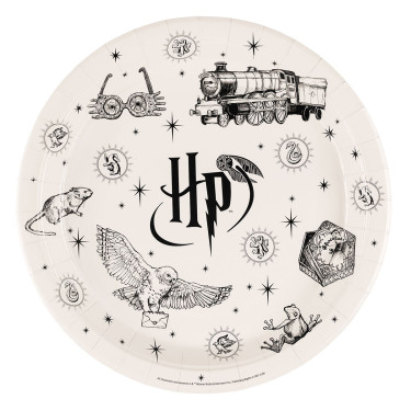6 Assiettes Harry Potter beiges 23 cm - Harry Potter - Dragées Anahita 6 Assiettes Harry Potter beiges 23 cm - Harry Potter - Dragées Anahita