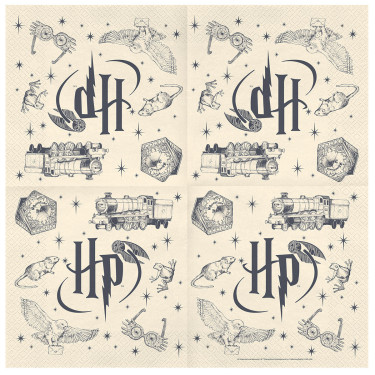Serviettes Harry Potter beiges - Harry Potter - Dragées Anahita Serviettes Harry Potter beiges - Harry Potter - Dragées Anahita