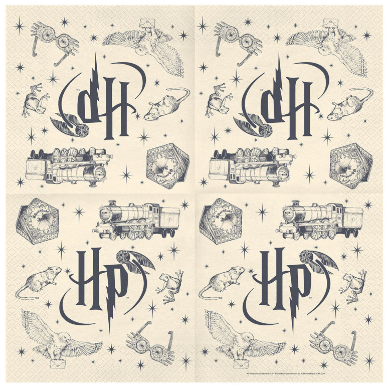 Serviettes Harry Potter beiges - Harry Potter - Dragées Anahita Serviettes Harry Potter beiges - Harry Potter - Dragées Anahita