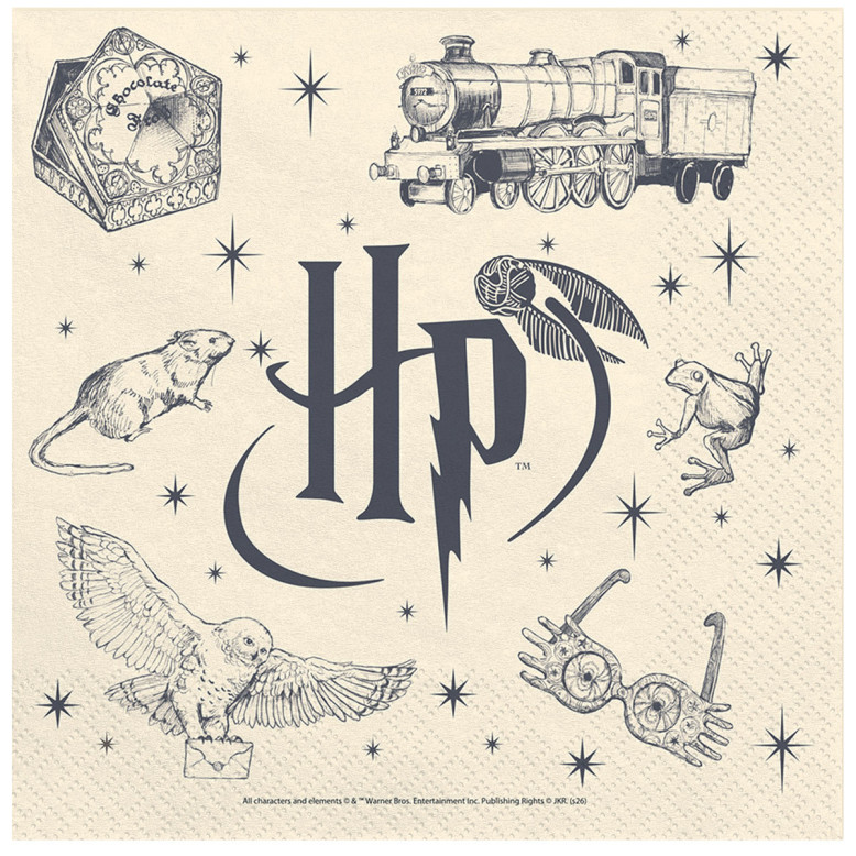 Serviettes Harry Potter beiges - Harry Potter - Dragées Anahita Serviettes Harry Potter beiges - Harry Potter - Dragées Anahita