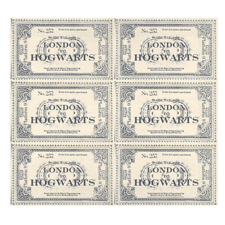 Serviettes Harry Potter Ticket London to Hogwarts - Dragées Anahita Serviettes Harry Potter Ticket London to Hogwarts - Dragées Anahita