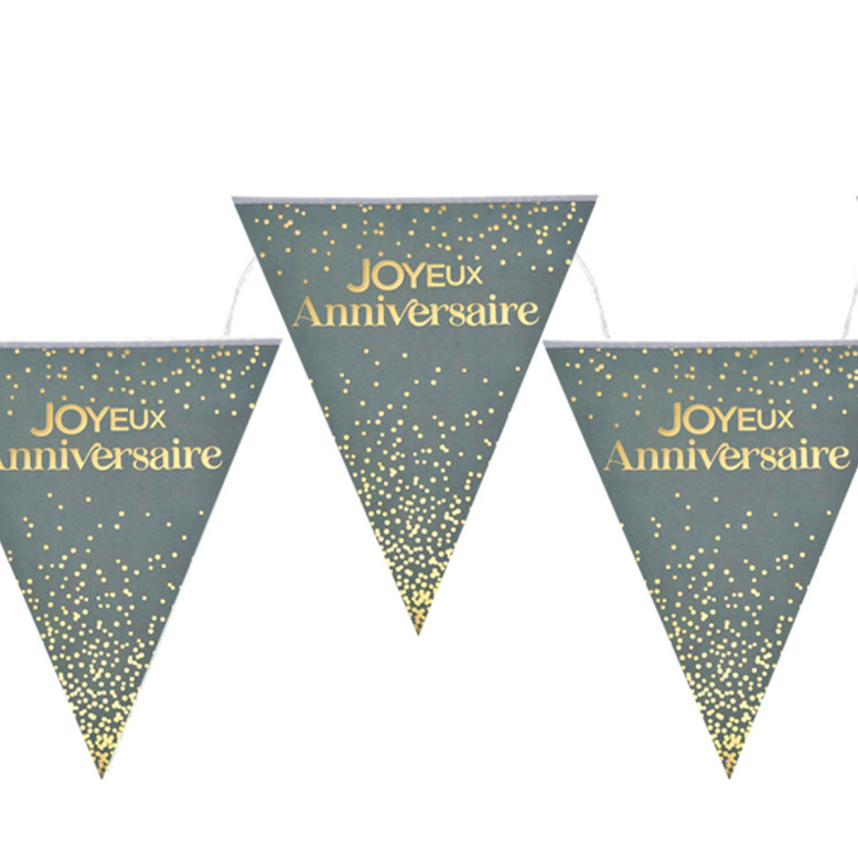 Guirlande Joyeux Anniversaire Vert et Or Guirlande Joyeux Anniversaire Vert et Or