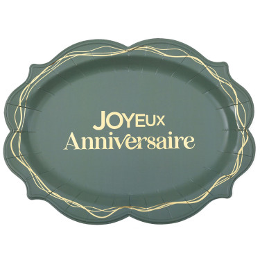 Plateaux Joyeux Anniversaire Vert et Or - Dragées Anahita
