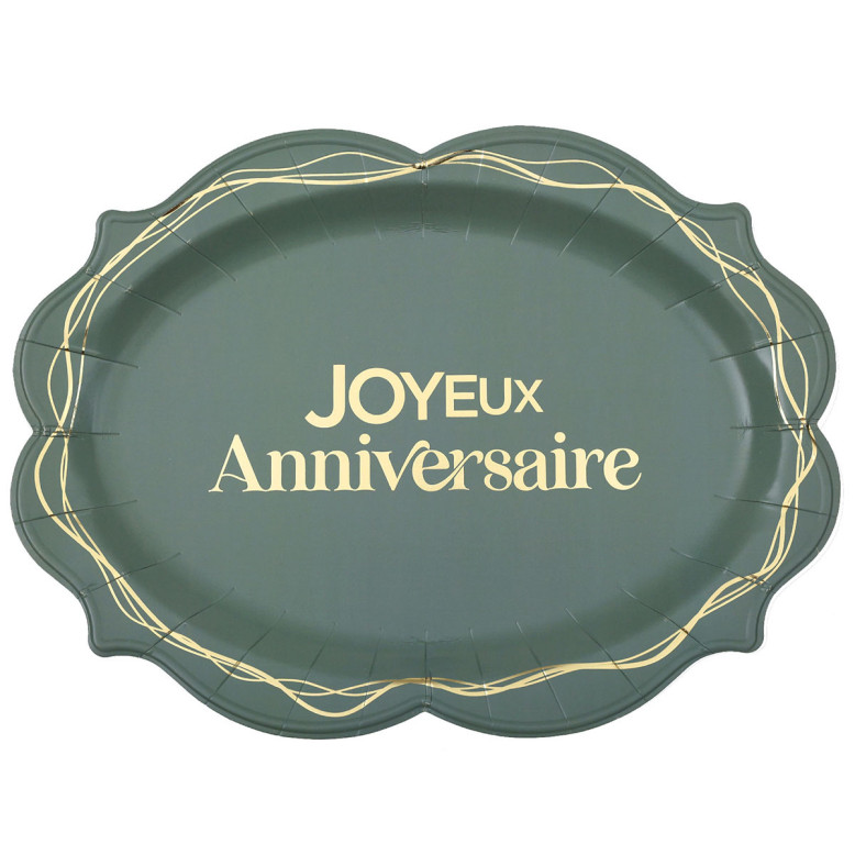 Plateaux Joyeux Anniversaire Vert et Or - Dragées Anahita Plateaux Joyeux Anniversaire Vert et Or - Dragées Anahita