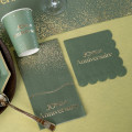 12 Petites Serviettes Joyeux Anniversaire Vert et Or