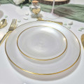 12 assiettes Or "Nacré Blanc" 6 grandes + 6 petites