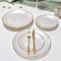 Lot de 12 assiettes blanches nacrées, 6 petites et 6 grandes Lot de 12 assiettes blanches nacrées, 6 petites et 6 grandes
