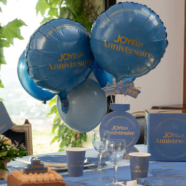 Ballon Alu Anni d'Or Marine et Or