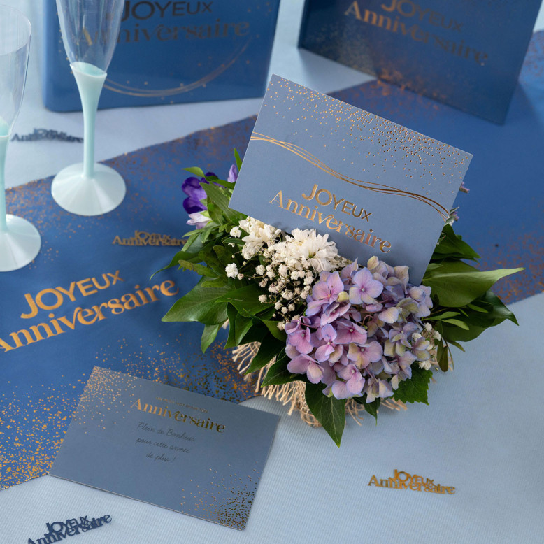 6 carte d'invitation Anni d'Or Marine et Or 6 carte d'invitation Anni d'Or Marine et Or