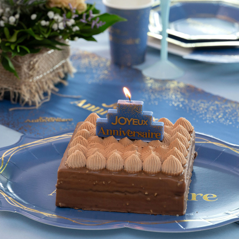 Bougie Anni d'Or Marine et Or Bougie Anni d'Or Marine et Or