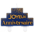 Bougie Anni d'Or Marine et Or