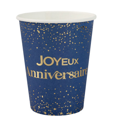 6 gobelets Anni d'Or Marine et Or