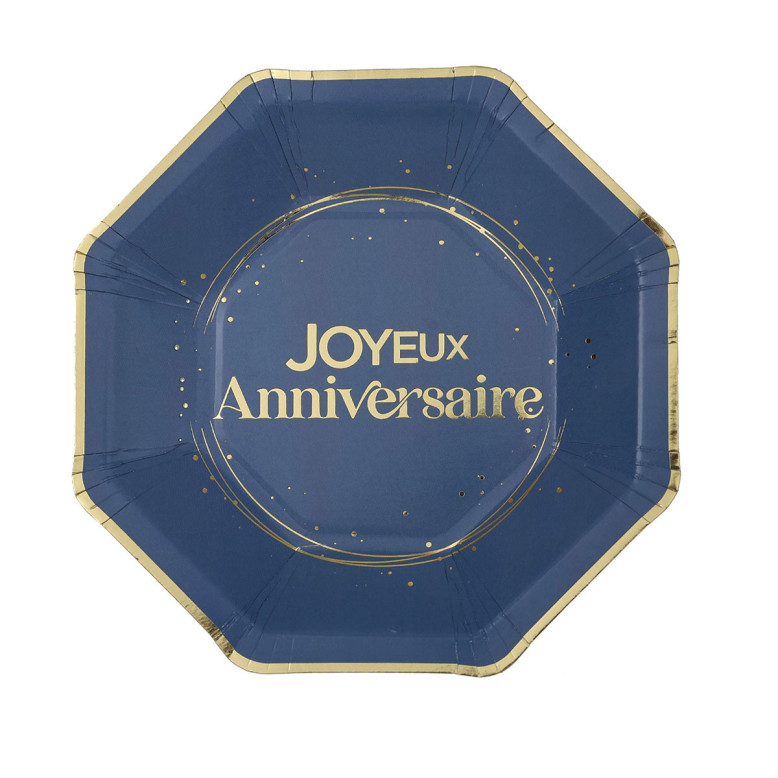 6 petites assiettes Anni d'Or Marine et Or 6 petites assiettes Anni d'Or Marine et Or