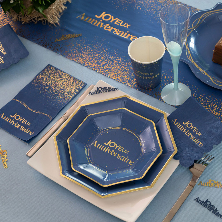 6 petites assiettes Anni d'Or Marine et Or - Dragées Anahita 6 petites assiettes Anni d'Or Marine et Or - Dragées Anahita