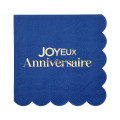 12 petites serviettes Anni d'Or Marine et Or - Dragées Anahita 12 petites serviettes Anni d'Or Marine et Or - Dragées Anahita