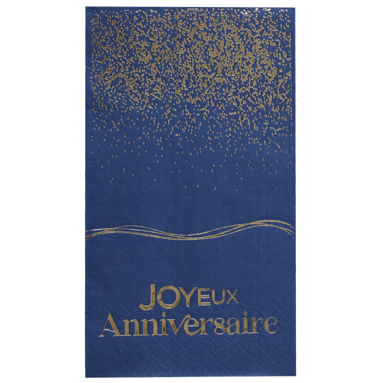 12 serviettes Anni d'Or Marine et Or 12 serviettes Anni d'Or Marine et Or